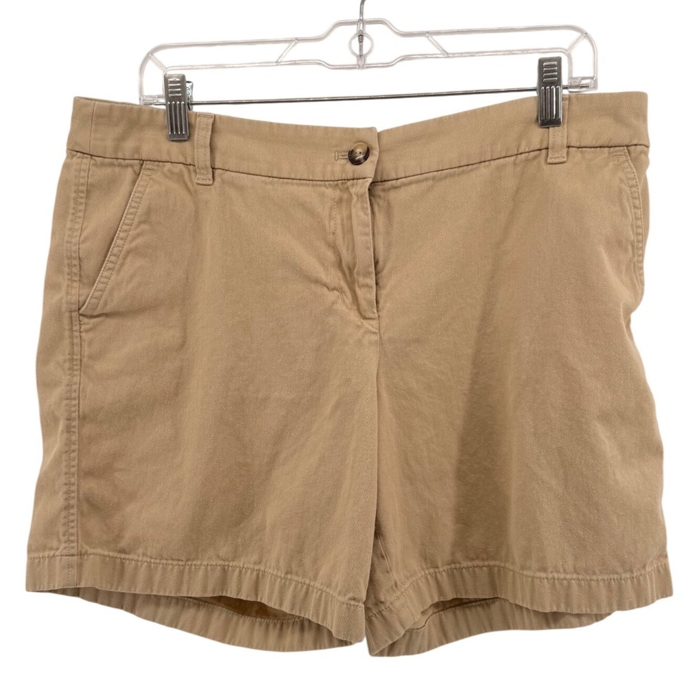 J.Crew Womens Chino Shorts Khaki Tan Cotton 12 Casual Summer Classic Mid Rise